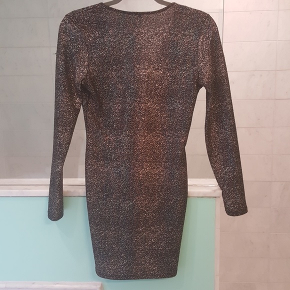 Glittery Deep V NYE Dress - Picture 2 of 2